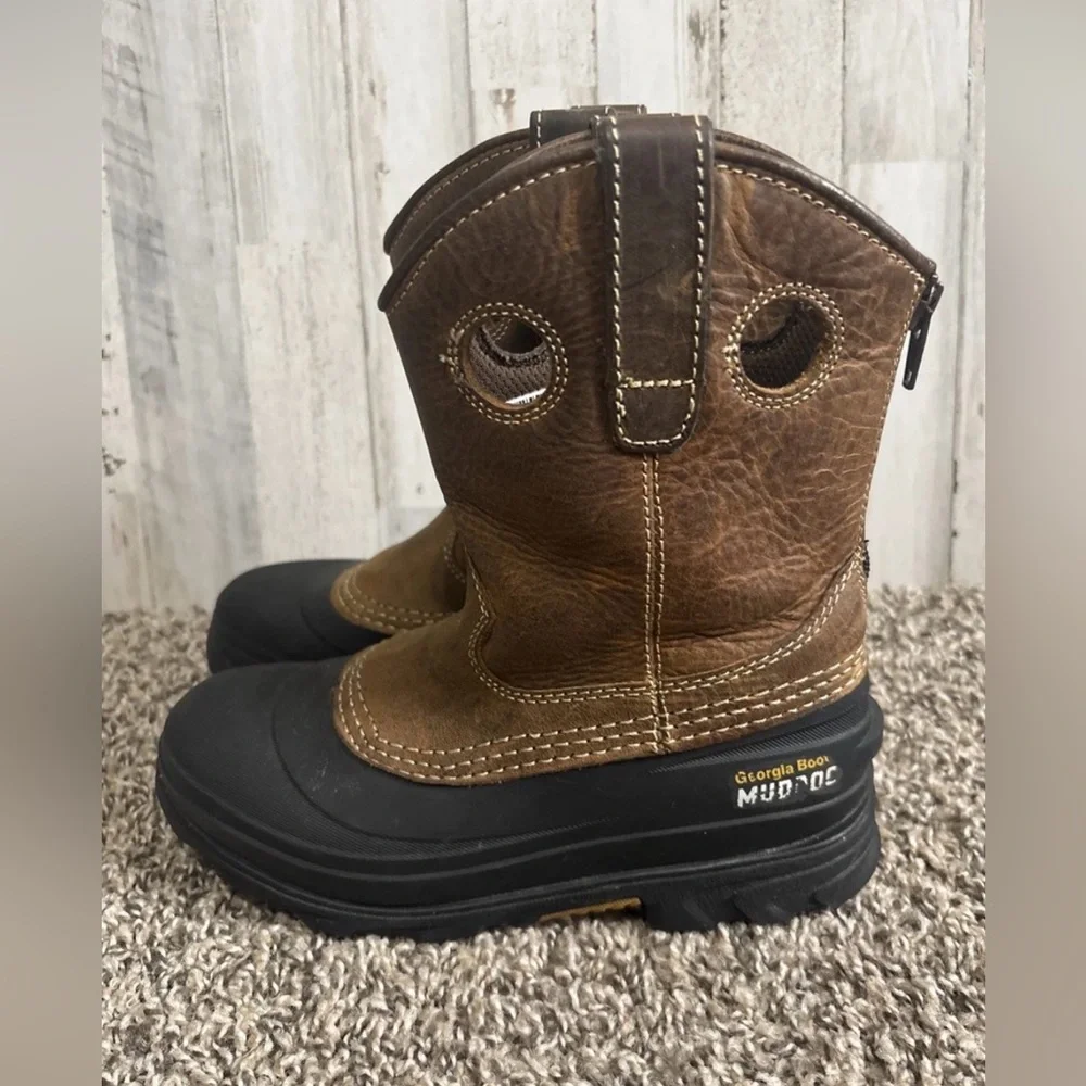 Georgia Boot Mud Dog Brown Leather Boots